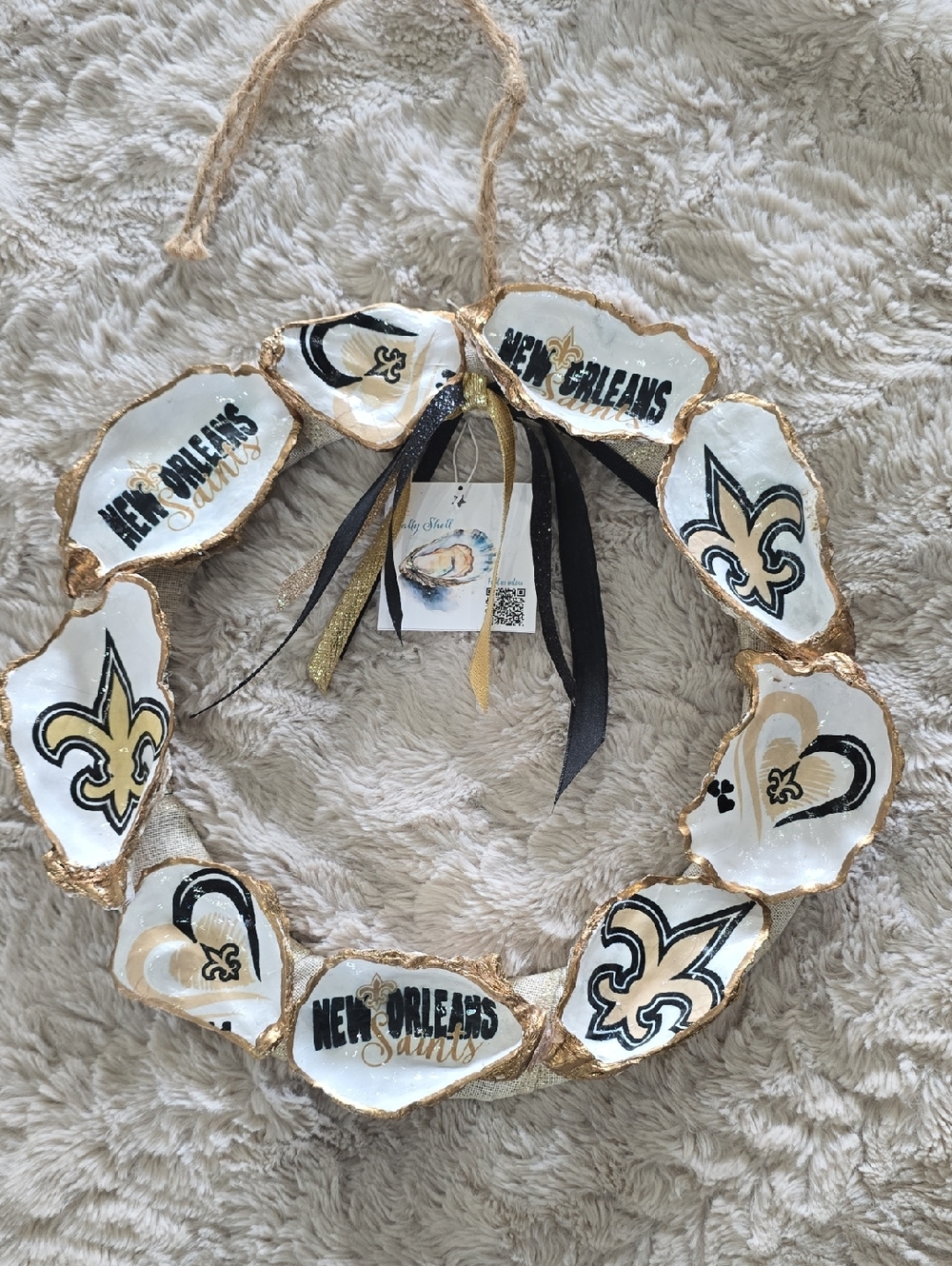 New Orleans Saints Oyster Shell Wreath